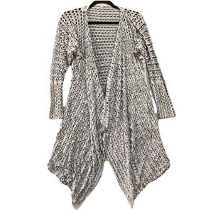 Linea Domani Womens Open Weave Tunic Drape Cardigan XL Boho Lagenlook Classic